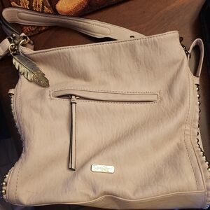 Jessica Simpson Cream Shoulder Bag with Gold Details